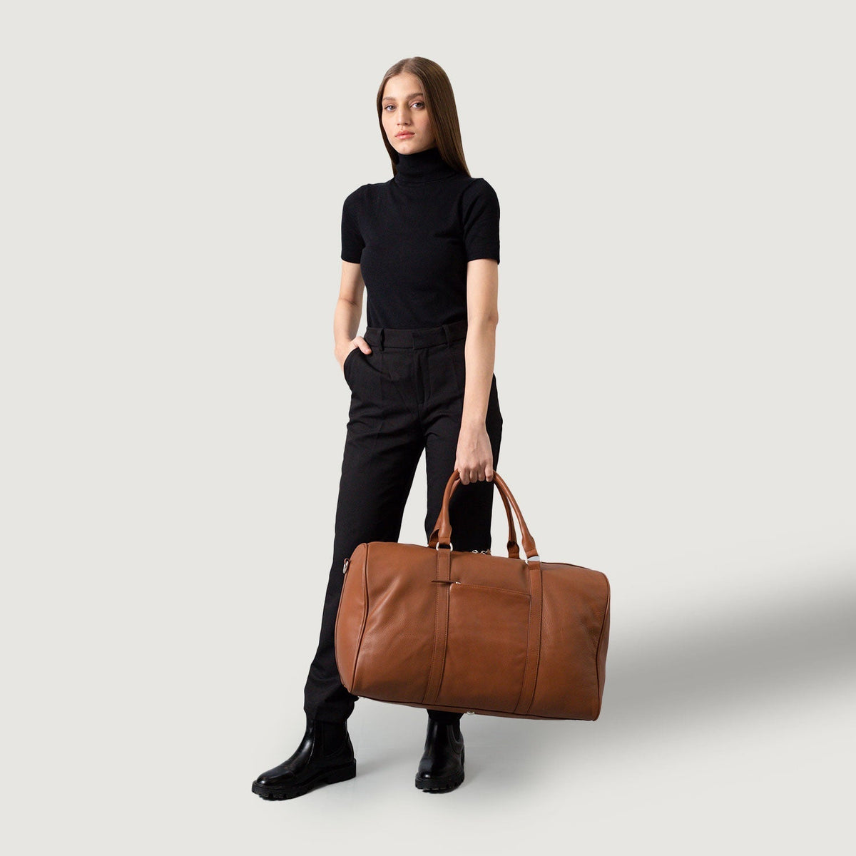 Brex Darrio Brown Leather Duffle Bag - brown leather duffle bag, view 9