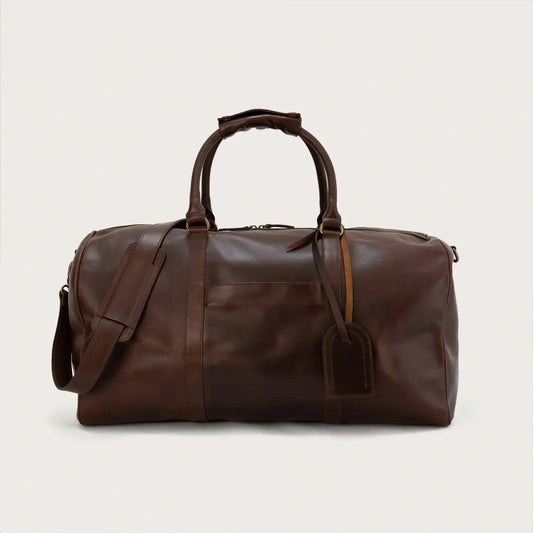 Brex Darrio Vintage Brown Leather Duffle Bag - brown vintage leather duffle bag, view 1