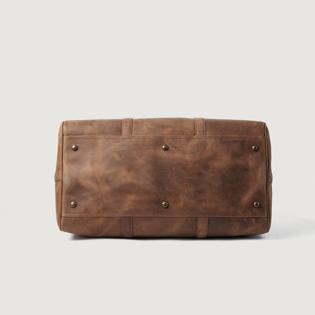 Brex Darrio Vintage Tan Brown Leather Duffle Bag - brown & tan vintage leather duffle bag, view 4