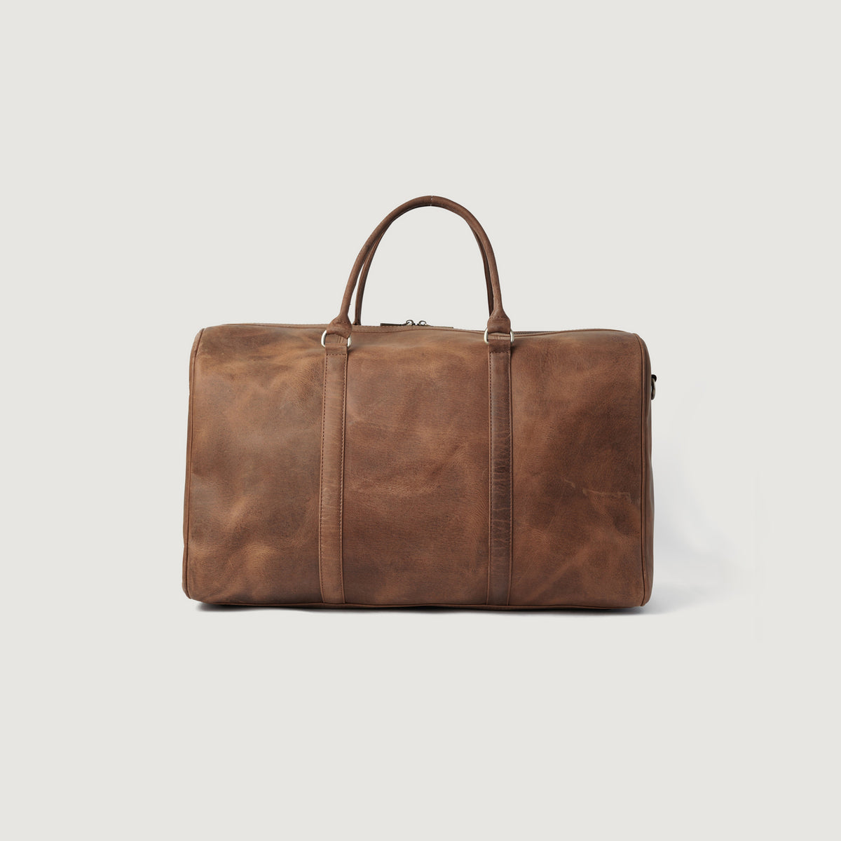 Brex Darrio Vintage Tan Brown Leather Duffle Bag - brown & tan vintage leather duffle bag, view 5