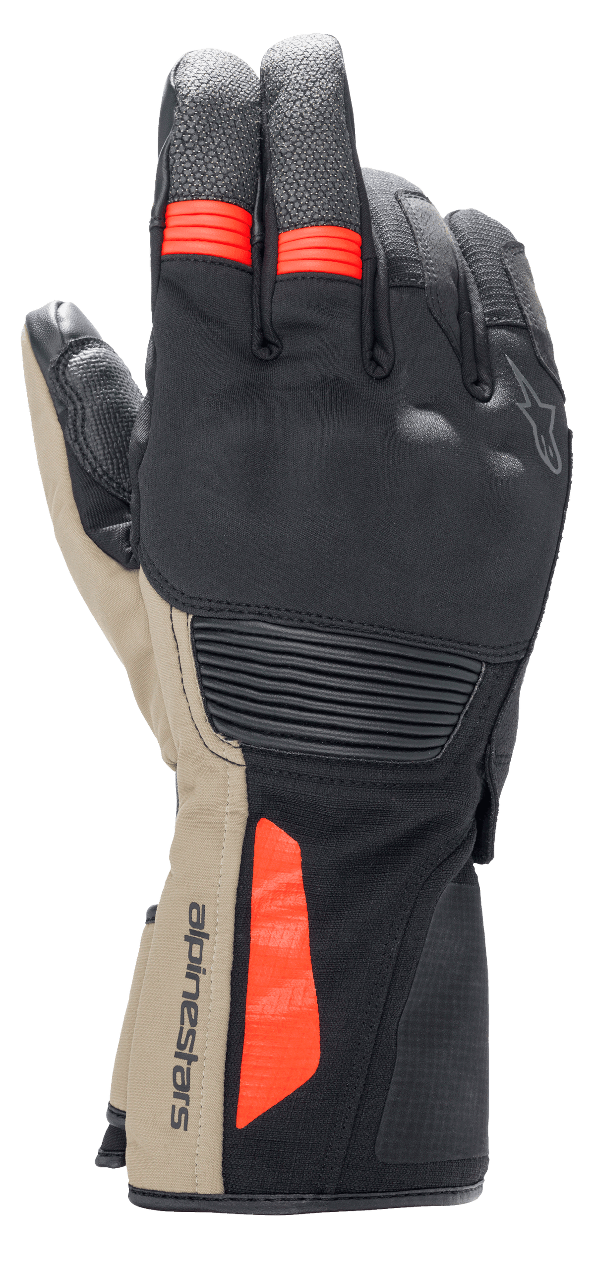 Denali Aerogel Drystar® Gloves - Black/Dark Khaki/Red Fluo - Alpinestars motorcycle gloves, view 1