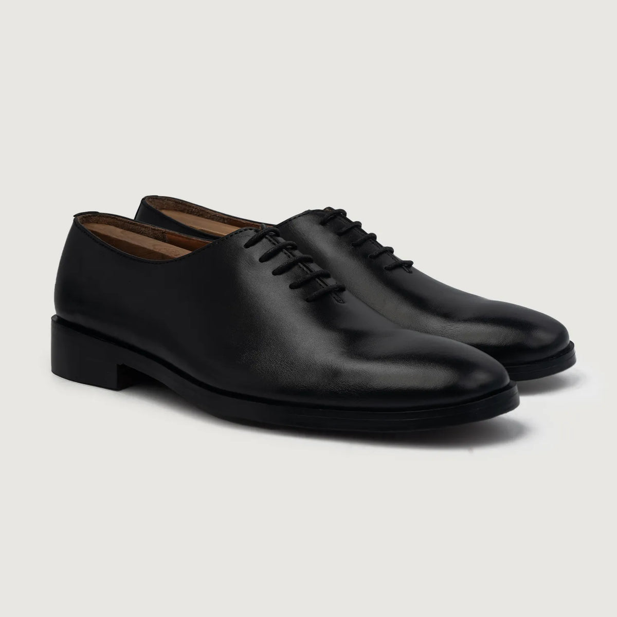 Director Wholecut Black Leather Shoes - men's shoes in black genuine leather, view 1