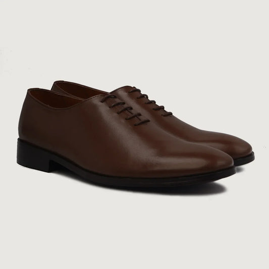 Director Wholecut Brown Leather Shoes - men's shoes in brown genuine leather, view 1