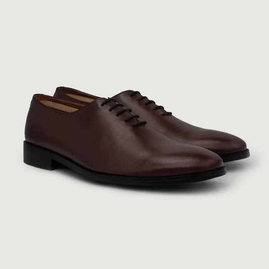 Director Wholecut Maroon Leather Shoes - men's shoes in maroon genuine leather, view 1