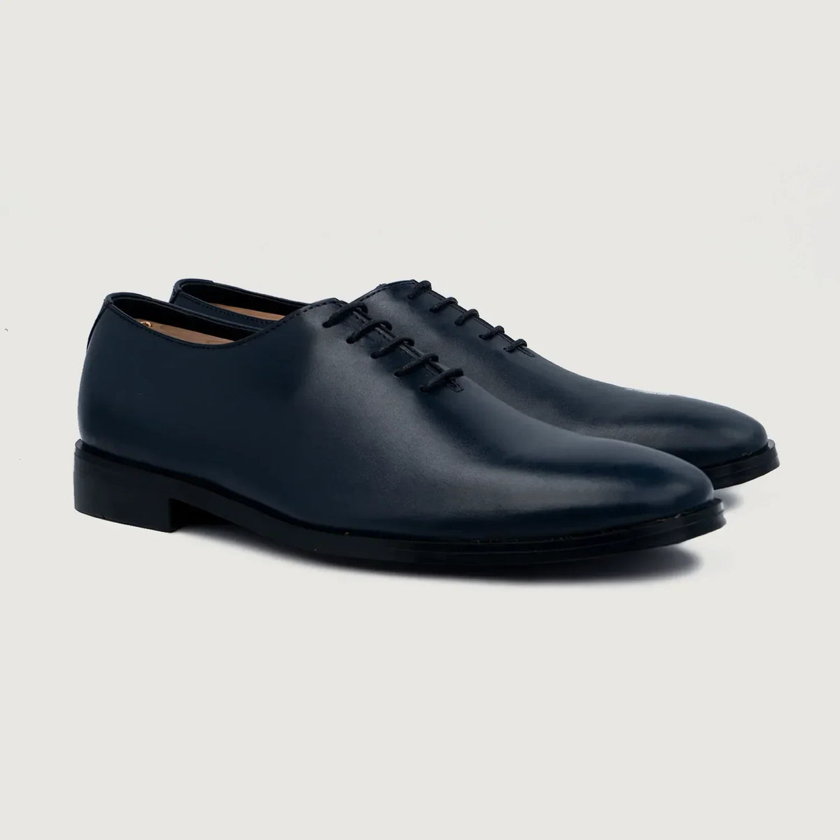 Director Wholecut Midnight Blue Leather Shoes - men's shoes in midnight blue genuine leather, view 1