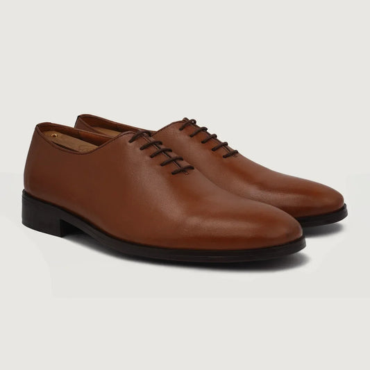 Director Wholecut Tan Leather Shoes - men's shoes in tan genuine leather, view 1