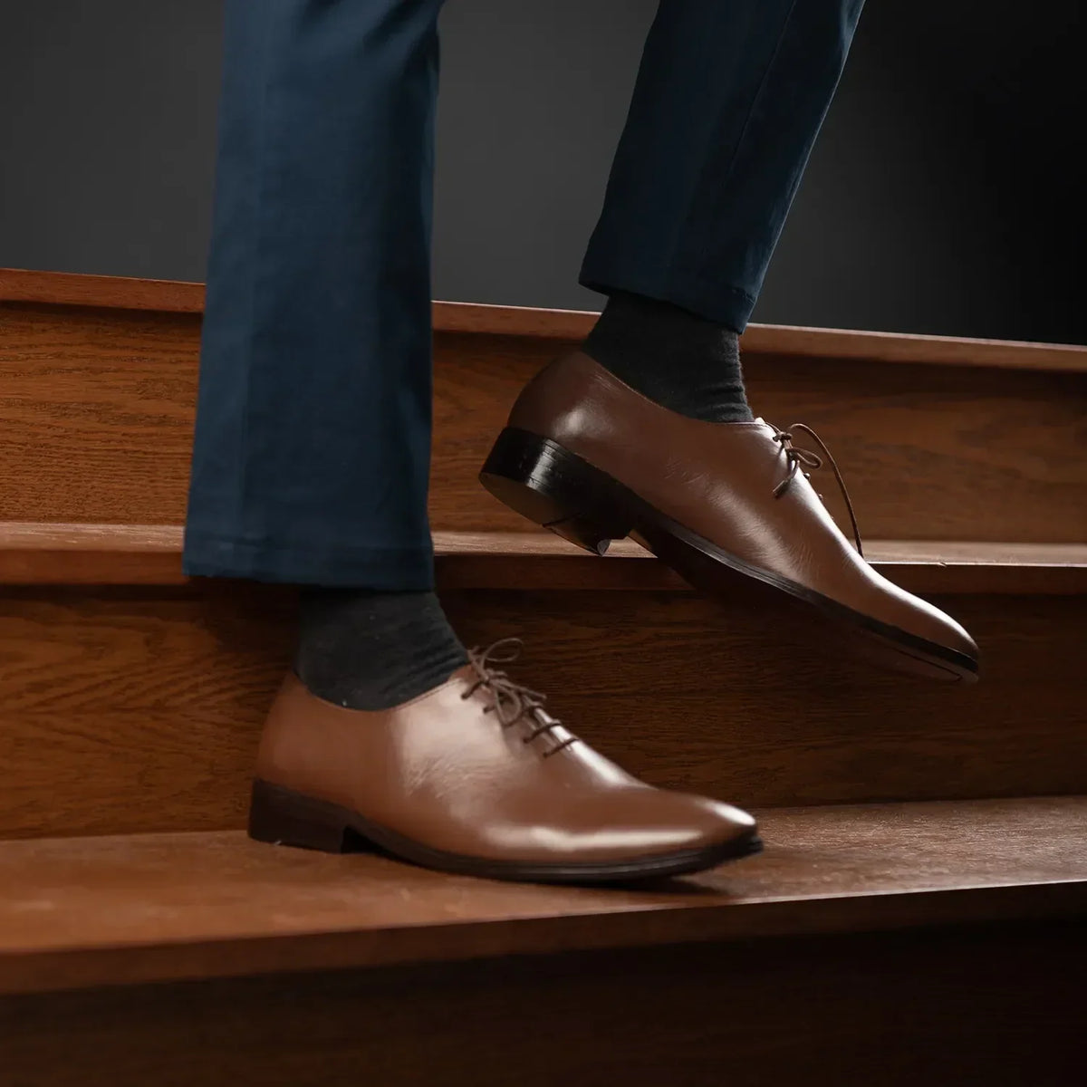 Director Wholecut Tan Leather Shoes - men's shoes in tan genuine leather, view 9
