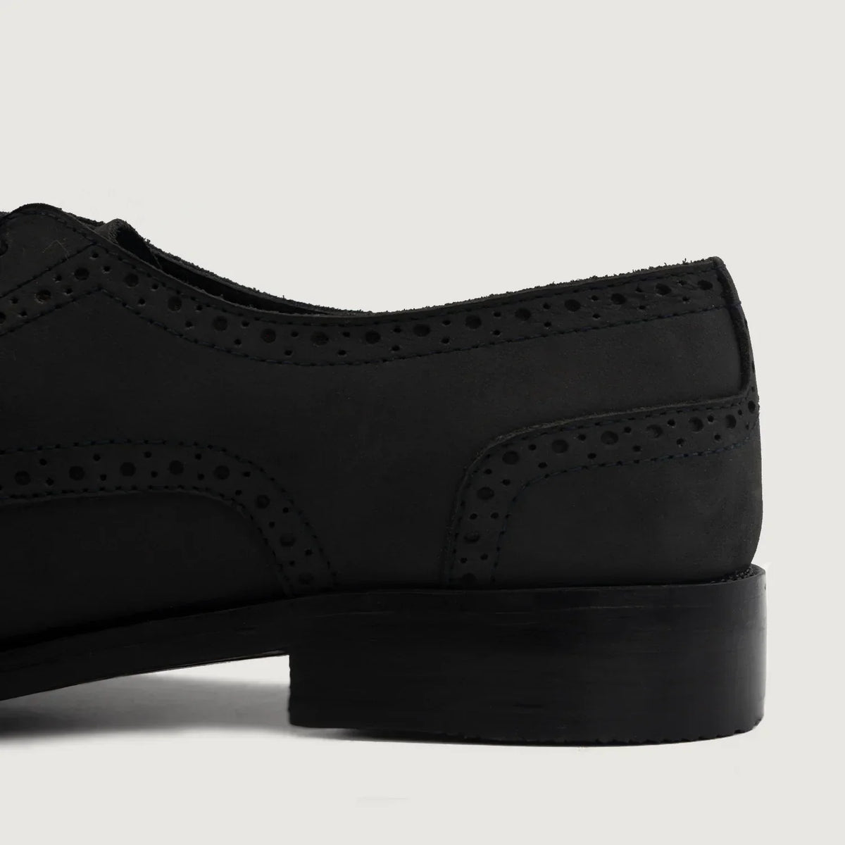 Dirk Brogues Derby Black Nubuck Leather Shoes - men's shoes in black nubuck leather, view 6