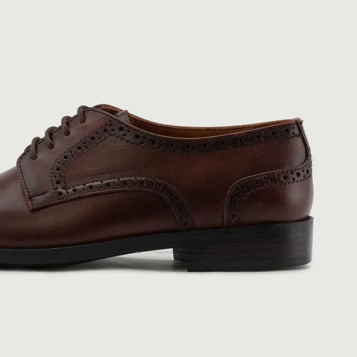 Dirk Brogues Derby Brown Leather Shoes Rugged Sole - men's shoes in brown genuine leather, view 4