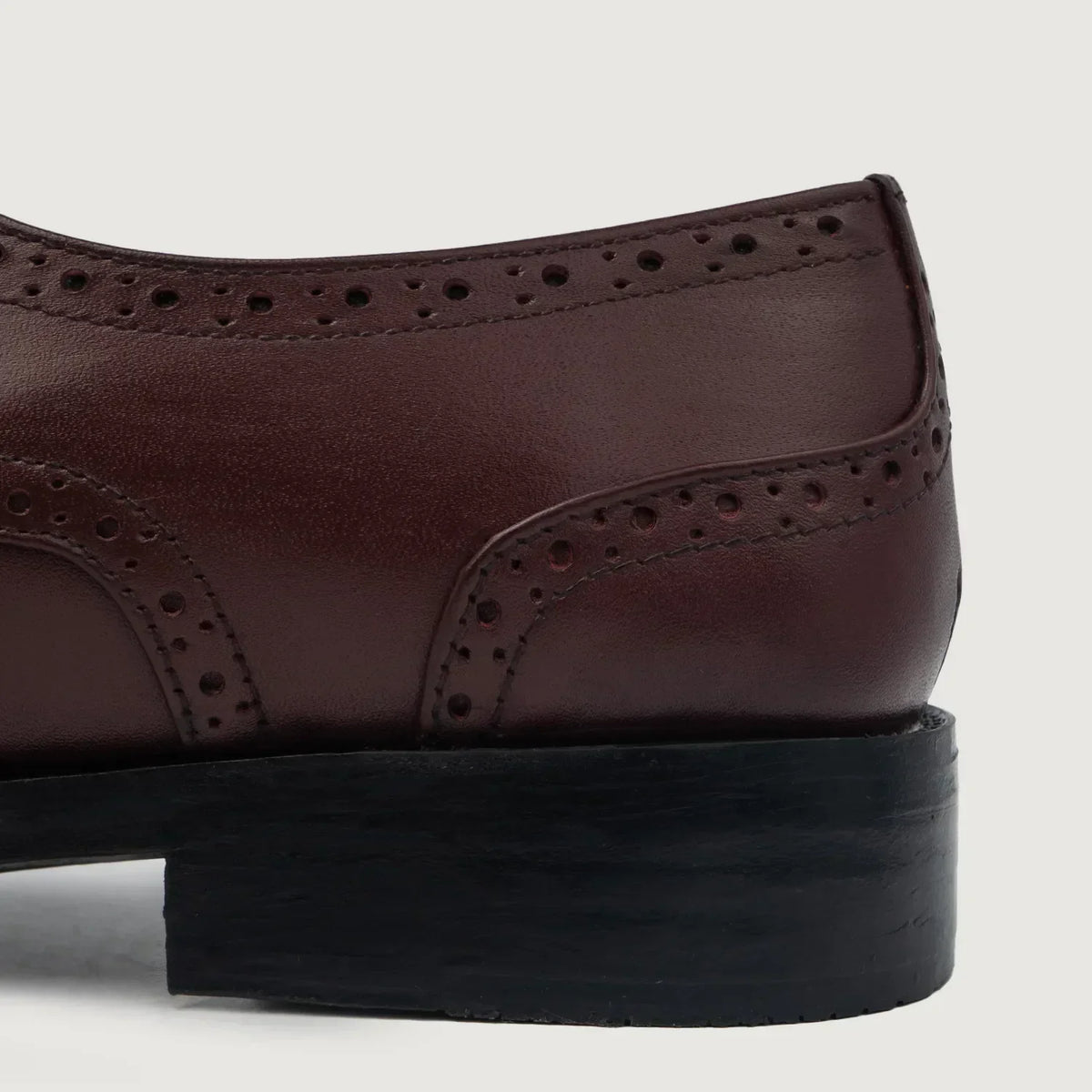 Dirk Brogues Derby Maroon Leather Shoes - men's shoes in maroon genuine leather, view 5