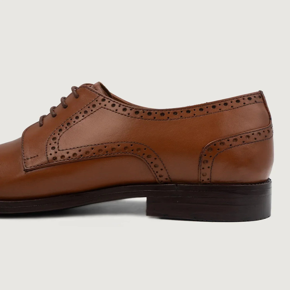 Dirk Brogues Derby Tan Leather Shoes - men's shoes in tan genuine leather, view 5