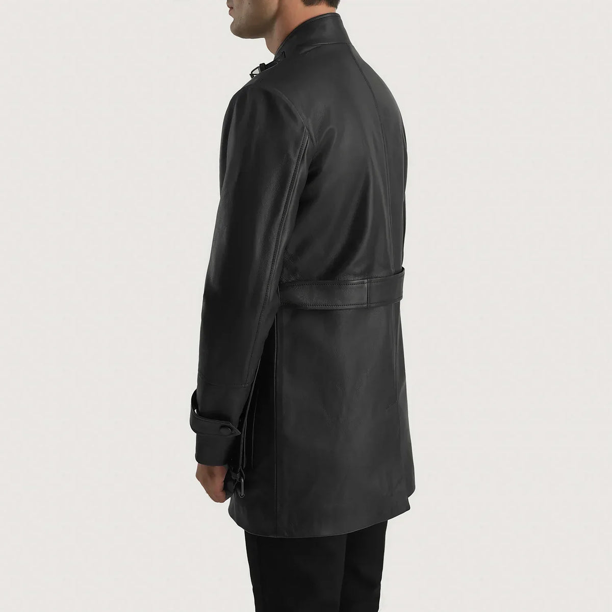 Dolf Black Leather Jacket - men's jacket in black cowhide leather, view 5