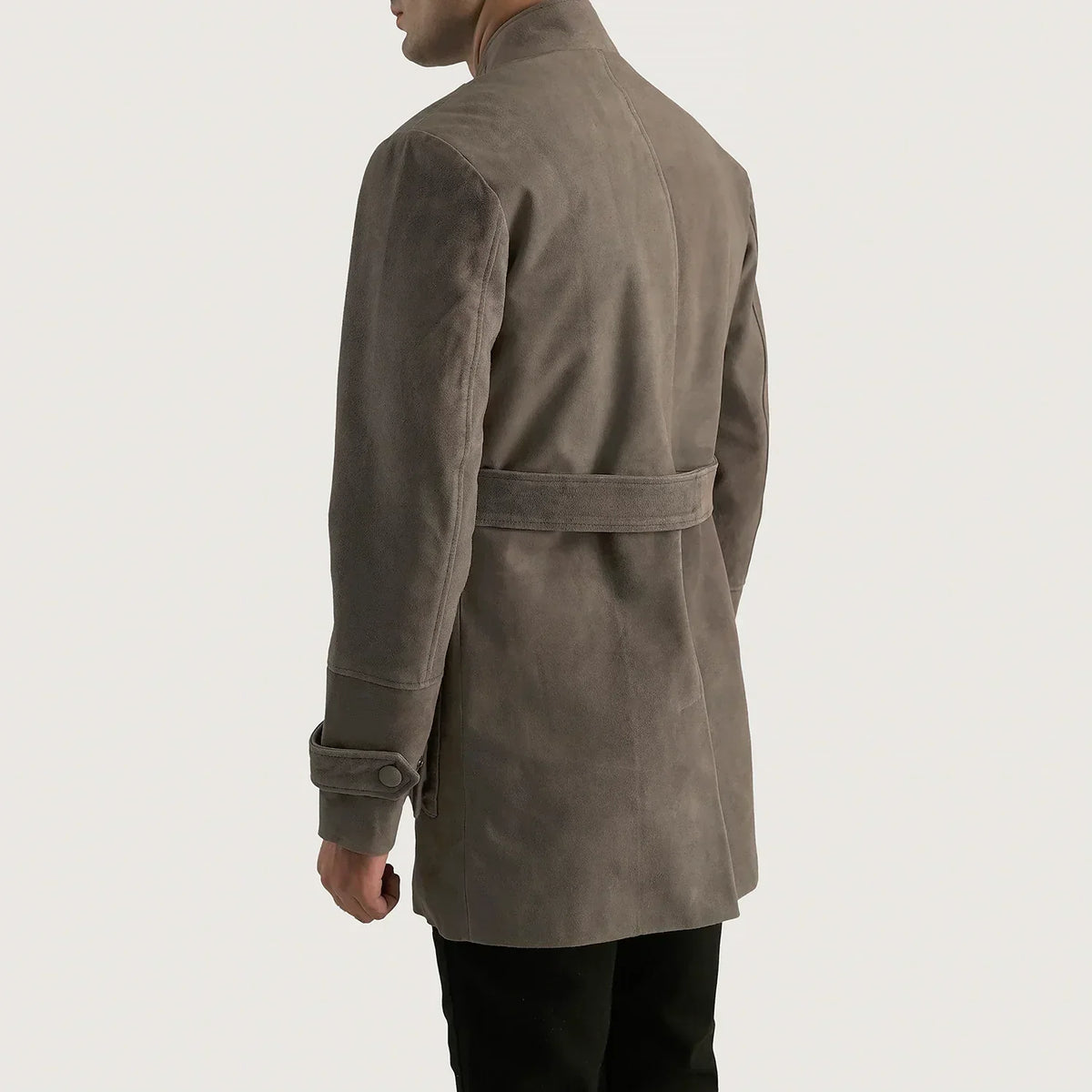 Dolf Grey Suede Jacket - men's jacket in grey suede leather, view 5