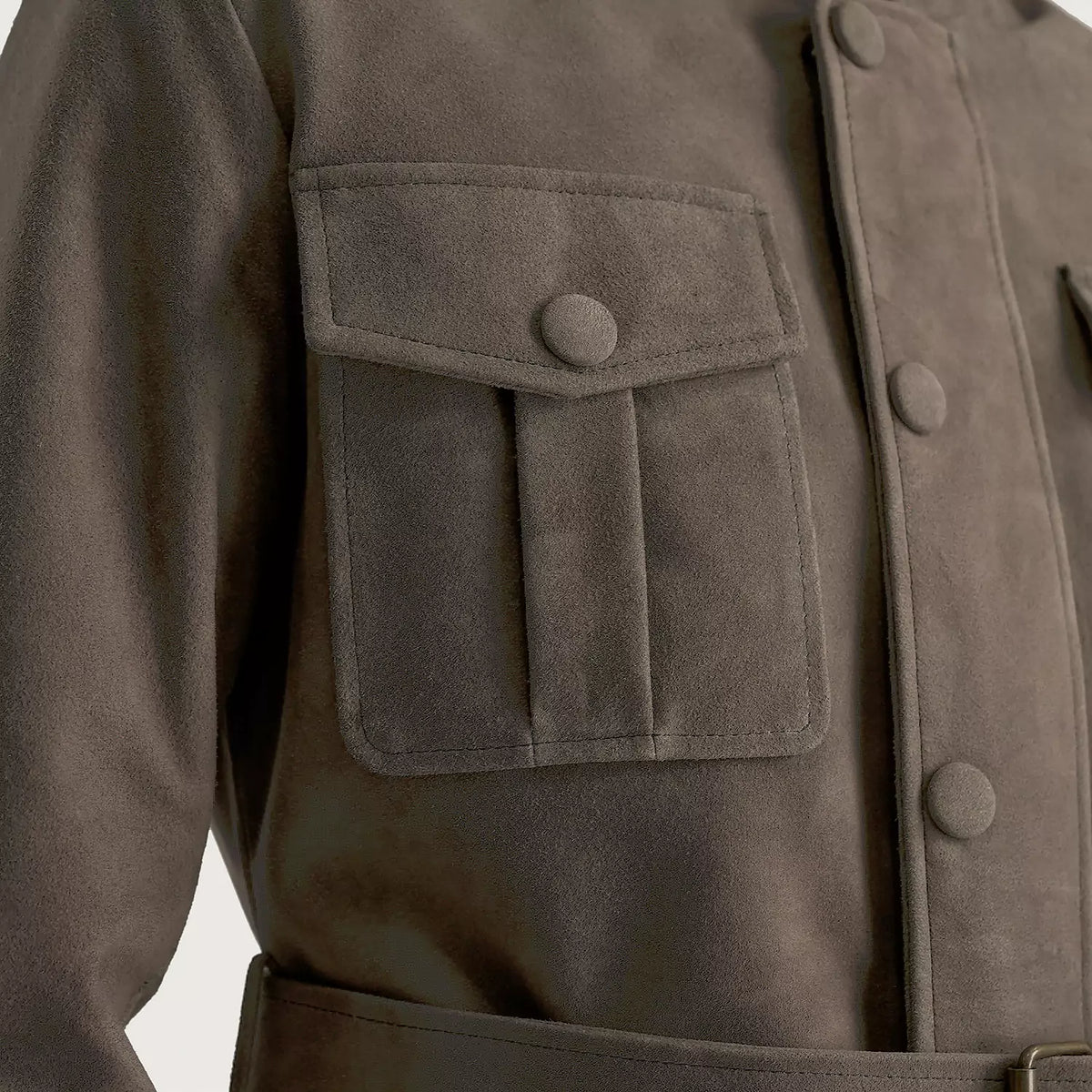 Dolf Grey Suede Jacket - men's jacket in grey suede leather, view 6