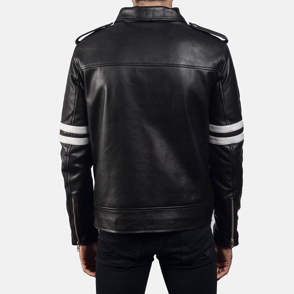 Dragonhide Black Leather Jacket - men's jacket in black sheepskin leather, view 4