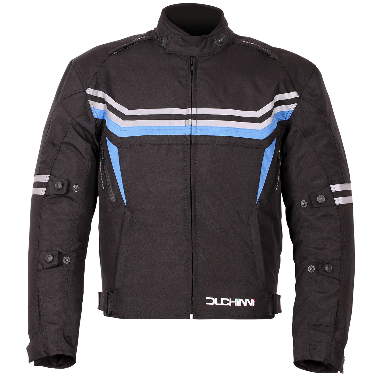 Duchinni Archer Textile Jacket - Black / Blue - Duchinni motorcycle jacket, view 1
