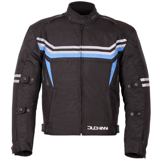 Duchinni Archer Textile Jacket - Black / Blue - Duchinni motorcycle jacket, view 1