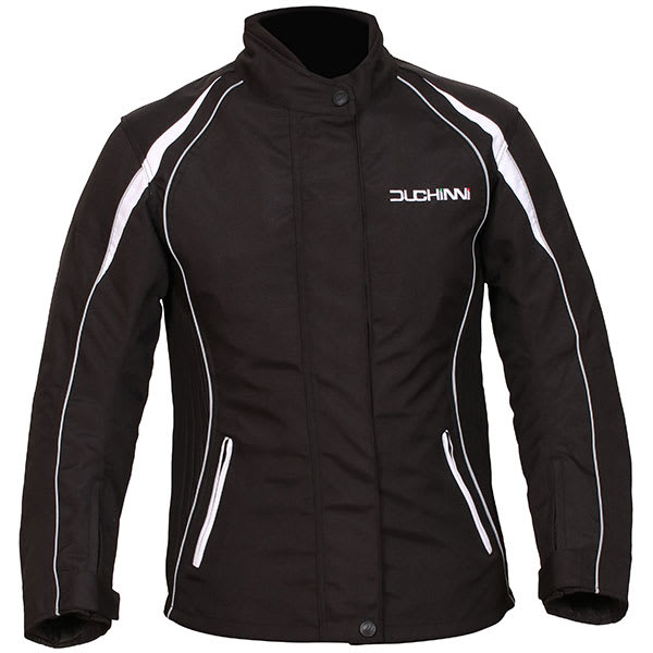 Duchinni Ladies Vienna Textile Jacket - Black / White - Duchinni motorcycle jacket, view 1
