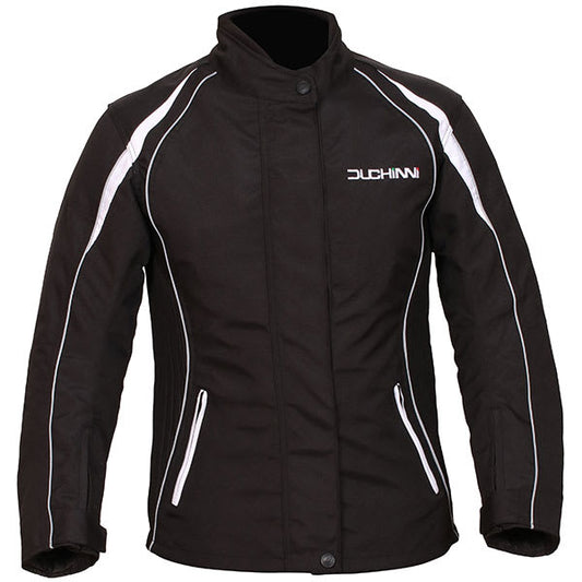 Duchinni Ladies Vienna Textile Jacket - Black / White - Duchinni motorcycle jacket, view 1