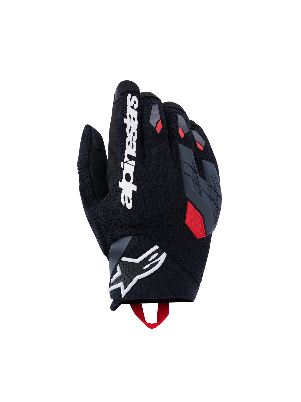 Durack Gloves - Black/Deep Gray/Bright Red - Alpinestars motorcycle gloves, view 1