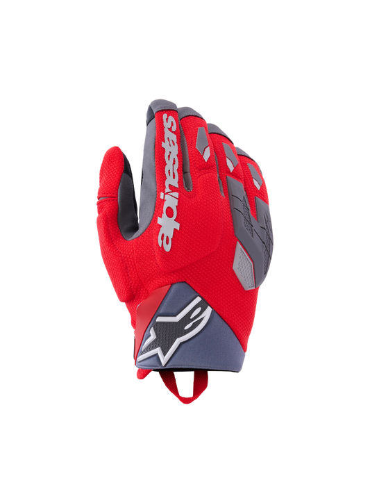 Durack Gloves - Bright Red/Walnut - Alpinestars motorcycle gloves, view 1