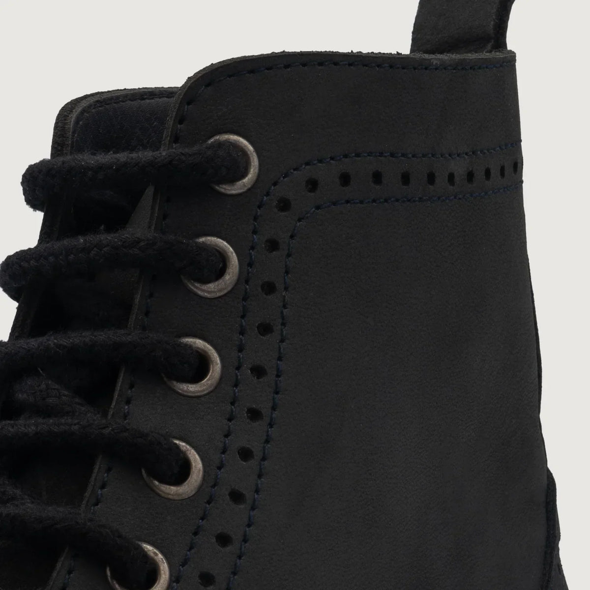 Duster Brogues Derby Black Nubuck Leather Boots - men's boots in black nubuck leather, view 5
