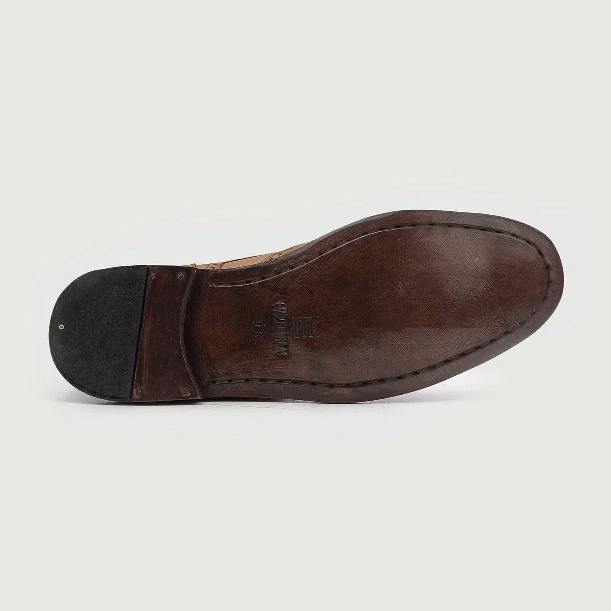 Duster Brogues Derby Brown Nubuck Leather Boots - men's boots in brown nubuck leather, view 6