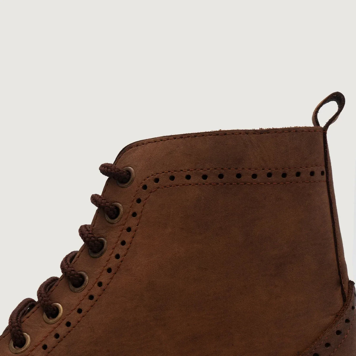 Duster Brogues Derby Oil Pull-up Brown Leather Boots - men's boots in brown pull-up leather, view 4
