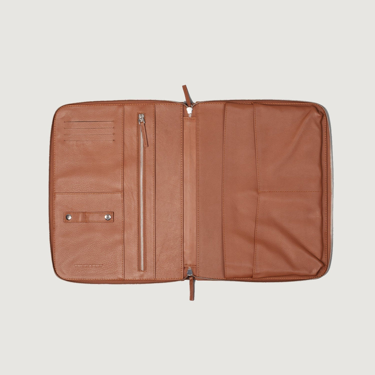 Brex Eclectic Brown Leather Folio Organizer - brown leather folio organizer, view 4