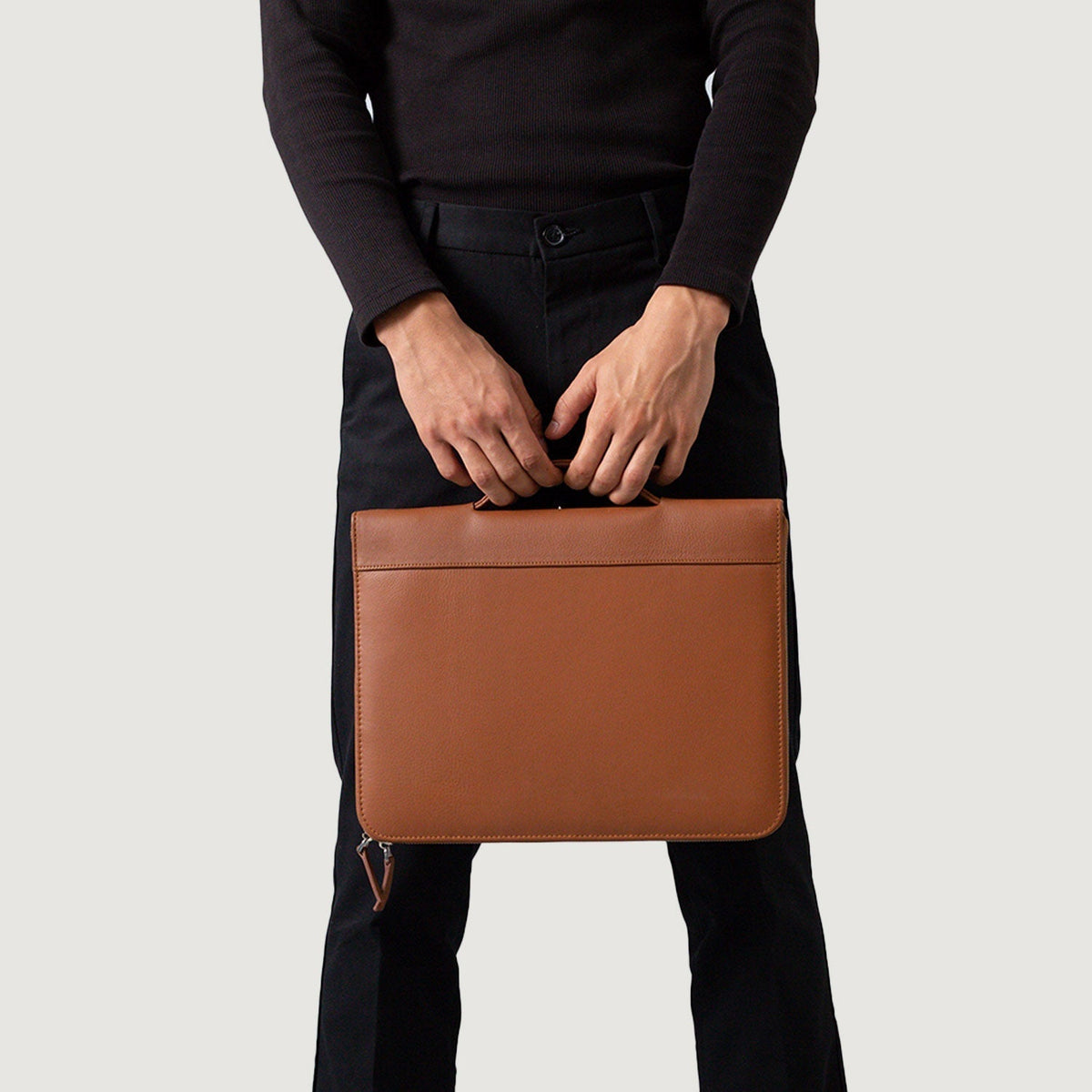 Brex Eclectic Brown Leather Folio Organizer - brown leather folio organizer, view 5