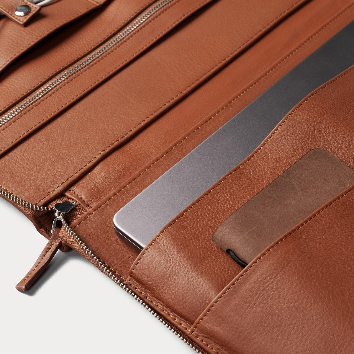 Brex Eclectic Brown Leather Folio Organizer - brown leather folio organizer, view 7