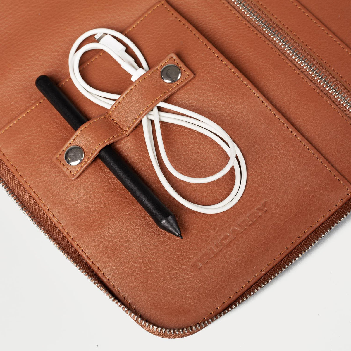 Brex Eclectic Brown Leather Folio Organizer - brown leather folio organizer, view 8