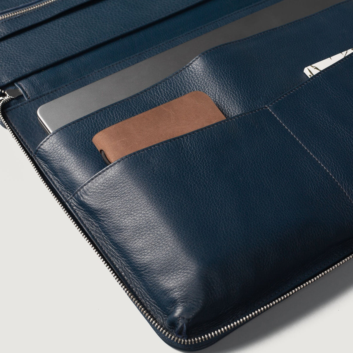 Brex Eclectic Midnight Blue Leather Folio Organizer - midnight blue leather folio organizer, view 6