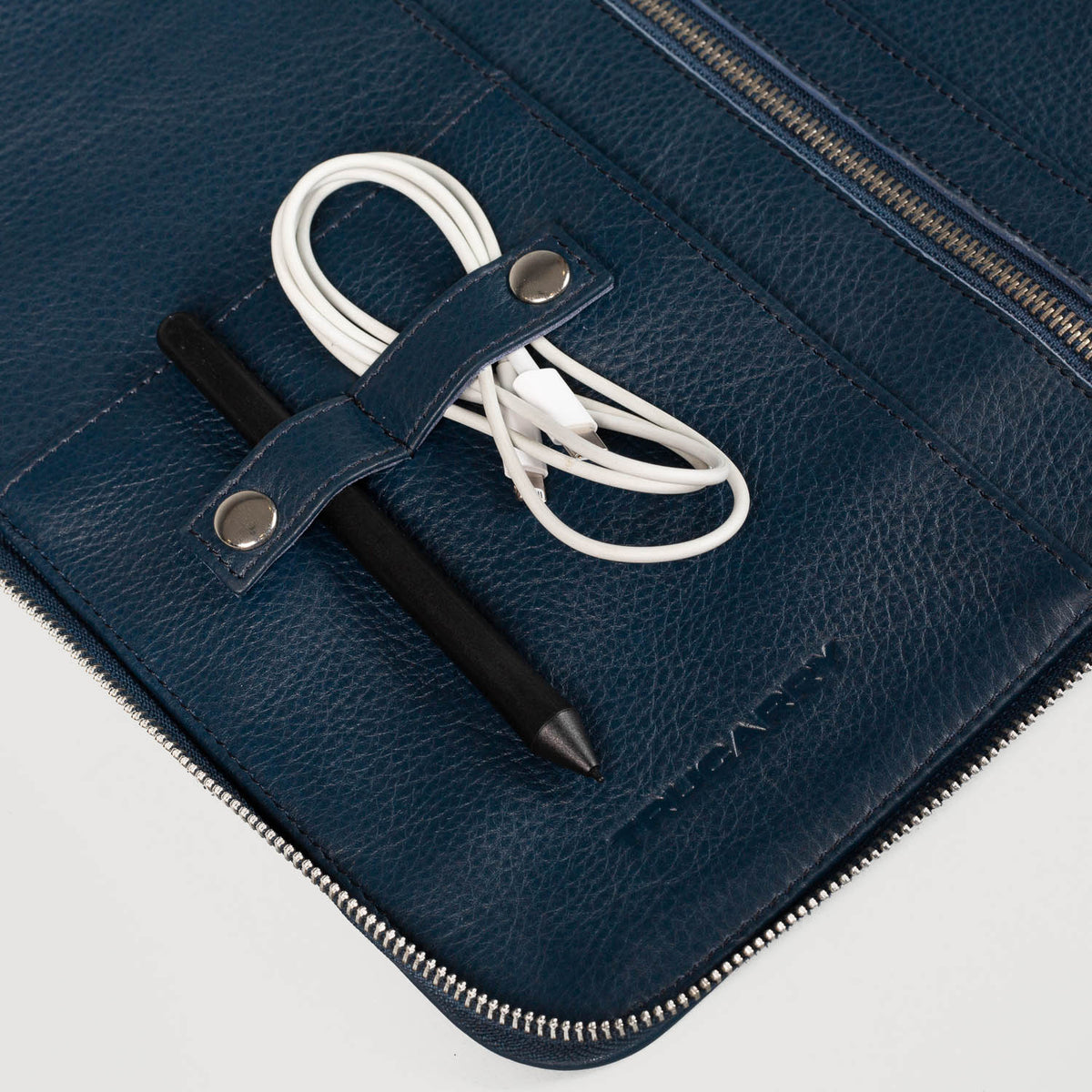 Brex Eclectic Midnight Blue Leather Folio Organizer - midnight blue leather folio organizer, view 7
