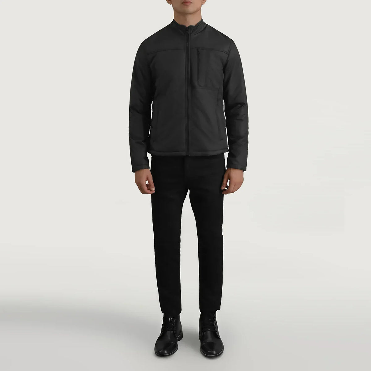 Elliot Black Lightweight Jacket - men's jacket in black nylon-polyester fabric, view 3