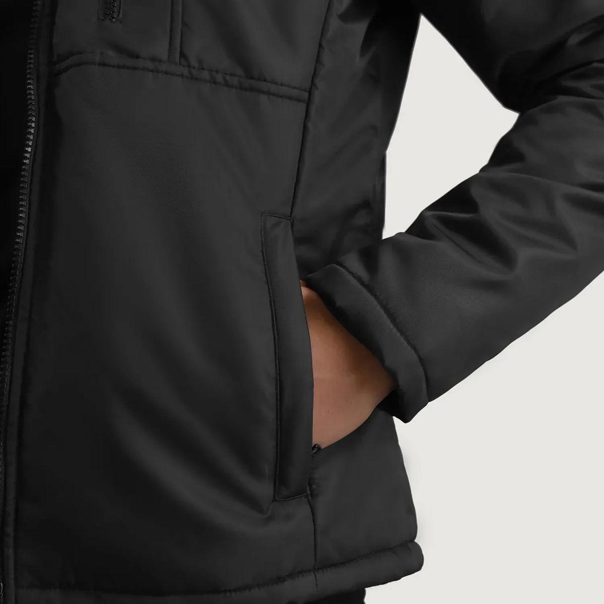 Elliot Black Lightweight Jacket - men's jacket in black nylon-polyester fabric, view 6