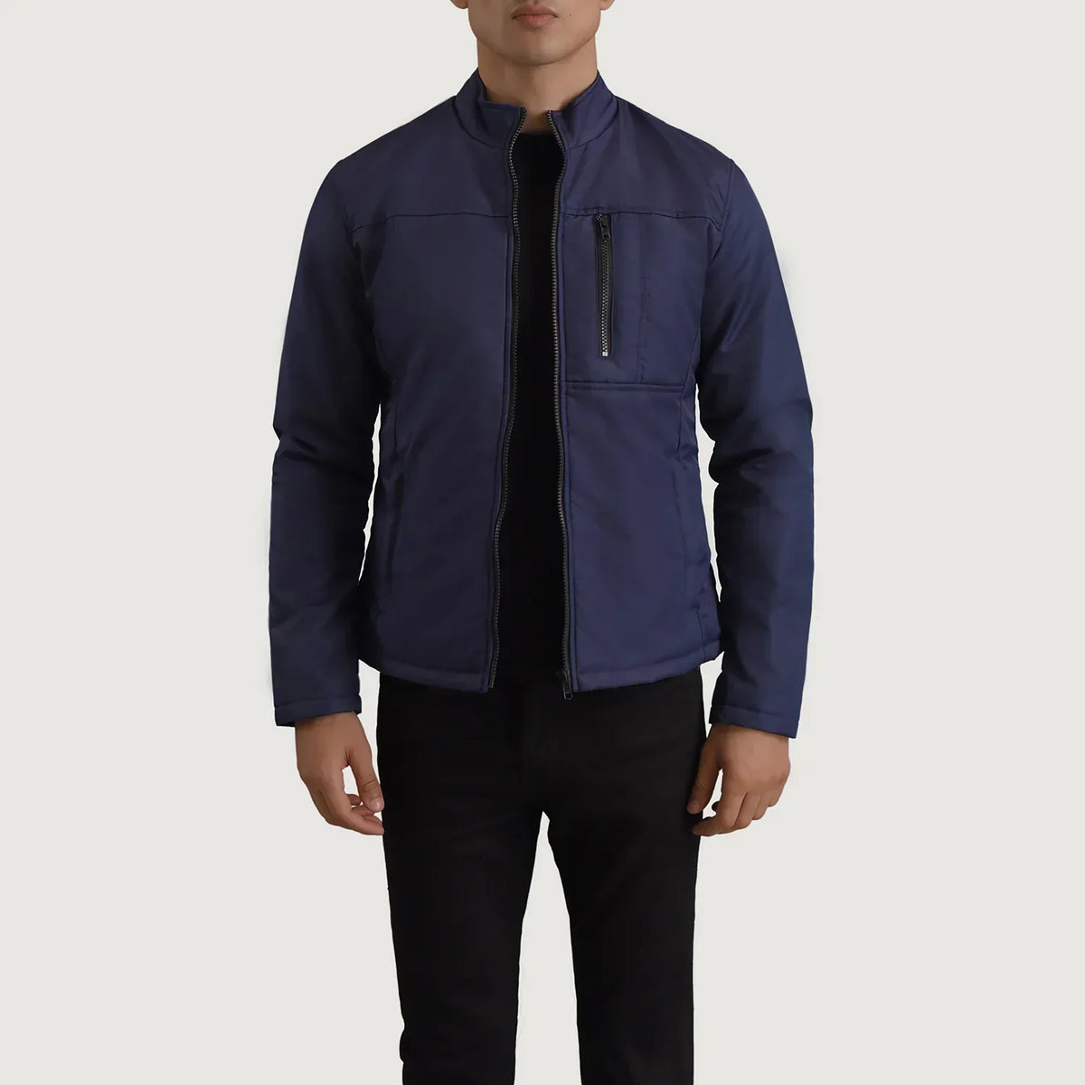 Elliot Blue Lightweight Jacket - men's jacket in blue nylon-polyester fabric, view 1
