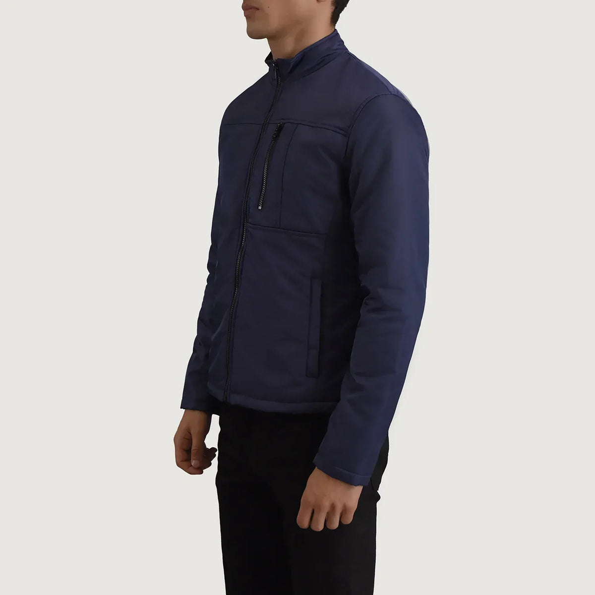 Elliot Blue Lightweight Jacket - men's jacket in blue nylon-polyester fabric, view 2