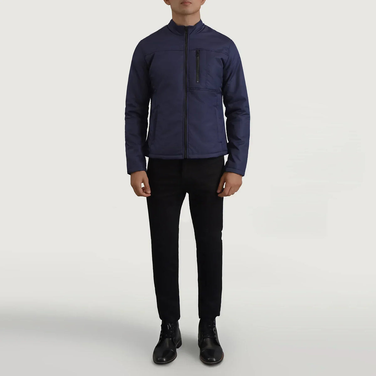 Elliot Blue Lightweight Jacket - men's jacket in blue nylon-polyester fabric, view 3