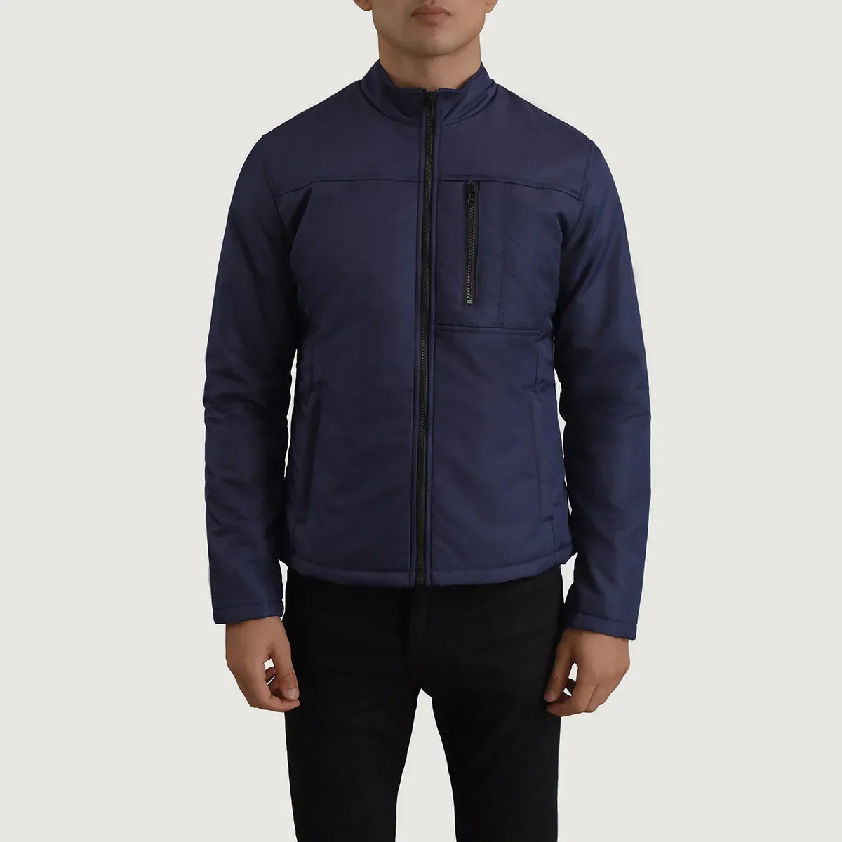 Elliot Blue Lightweight Jacket - men's jacket in blue nylon-polyester fabric, view 4