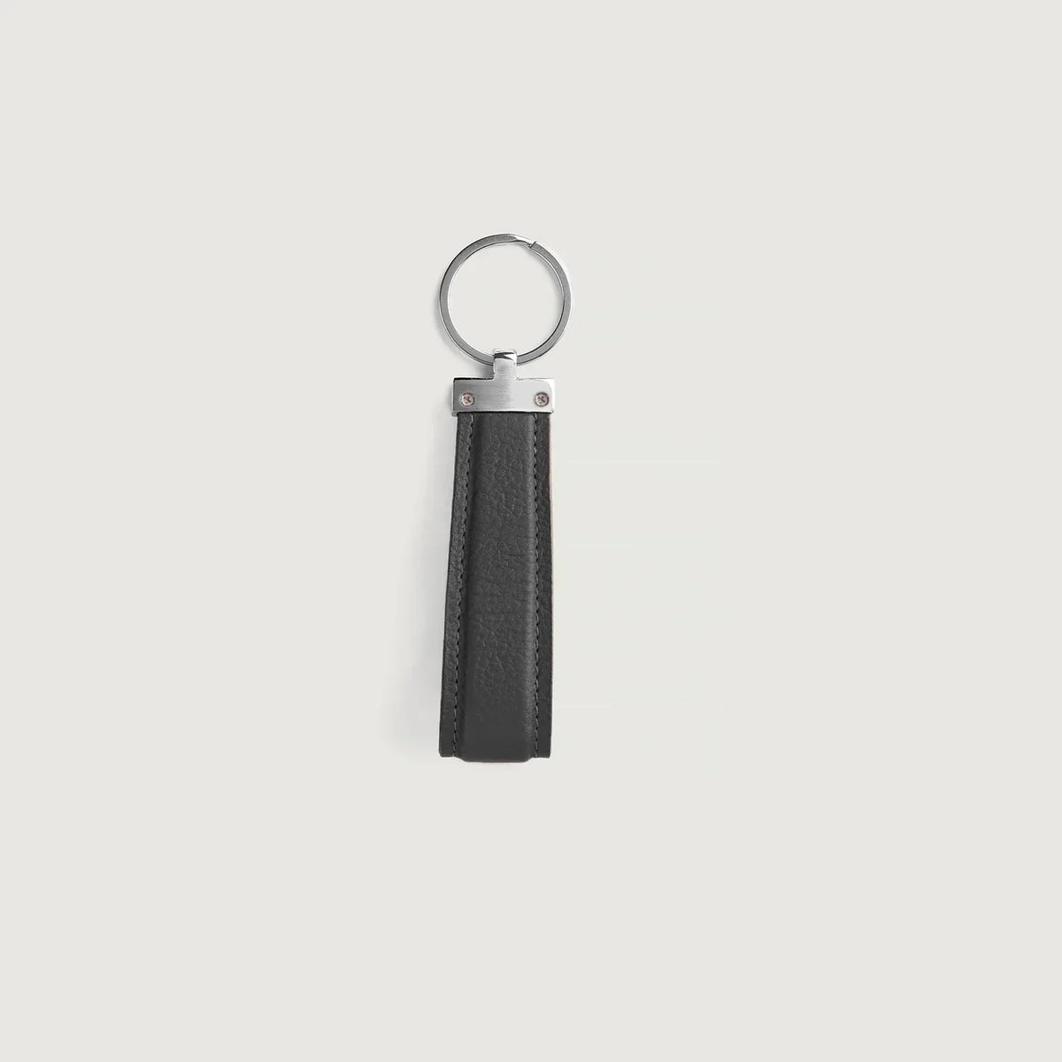 Brex Elroy Black Leather Keychain - black leather keychain, view 2