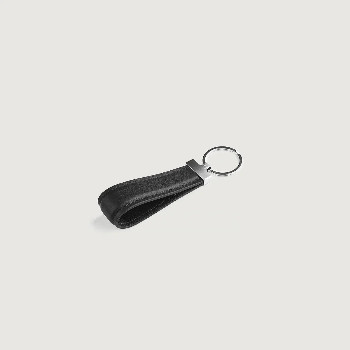Brex Elroy Black Leather Keychain - black leather keychain, view 3
