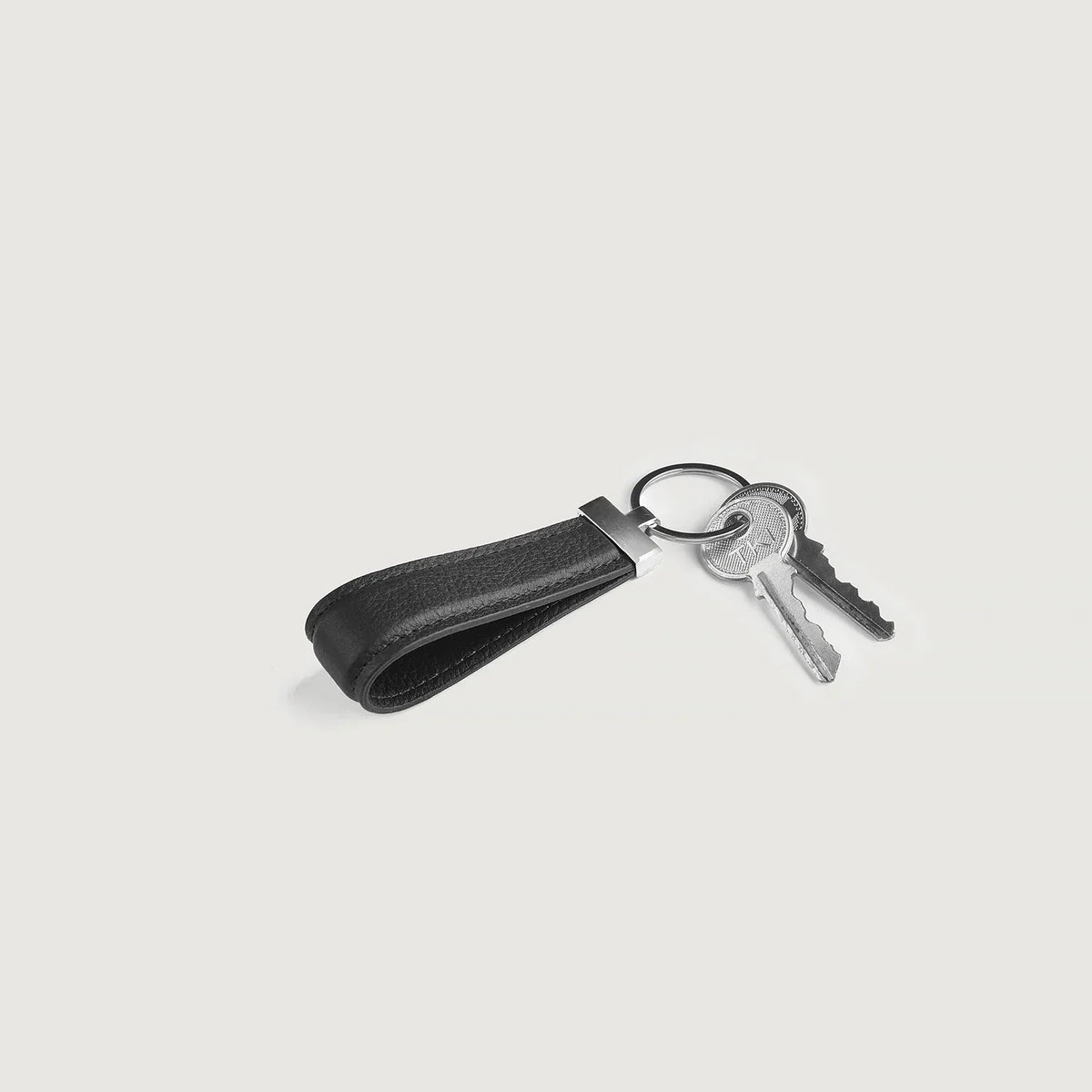 Brex Elroy Black Leather Keychain - black leather keychain, view 4