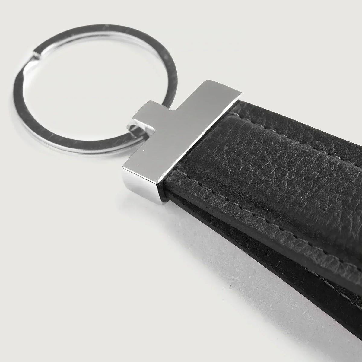 Brex Elroy Black Leather Keychain - black leather keychain, view 5