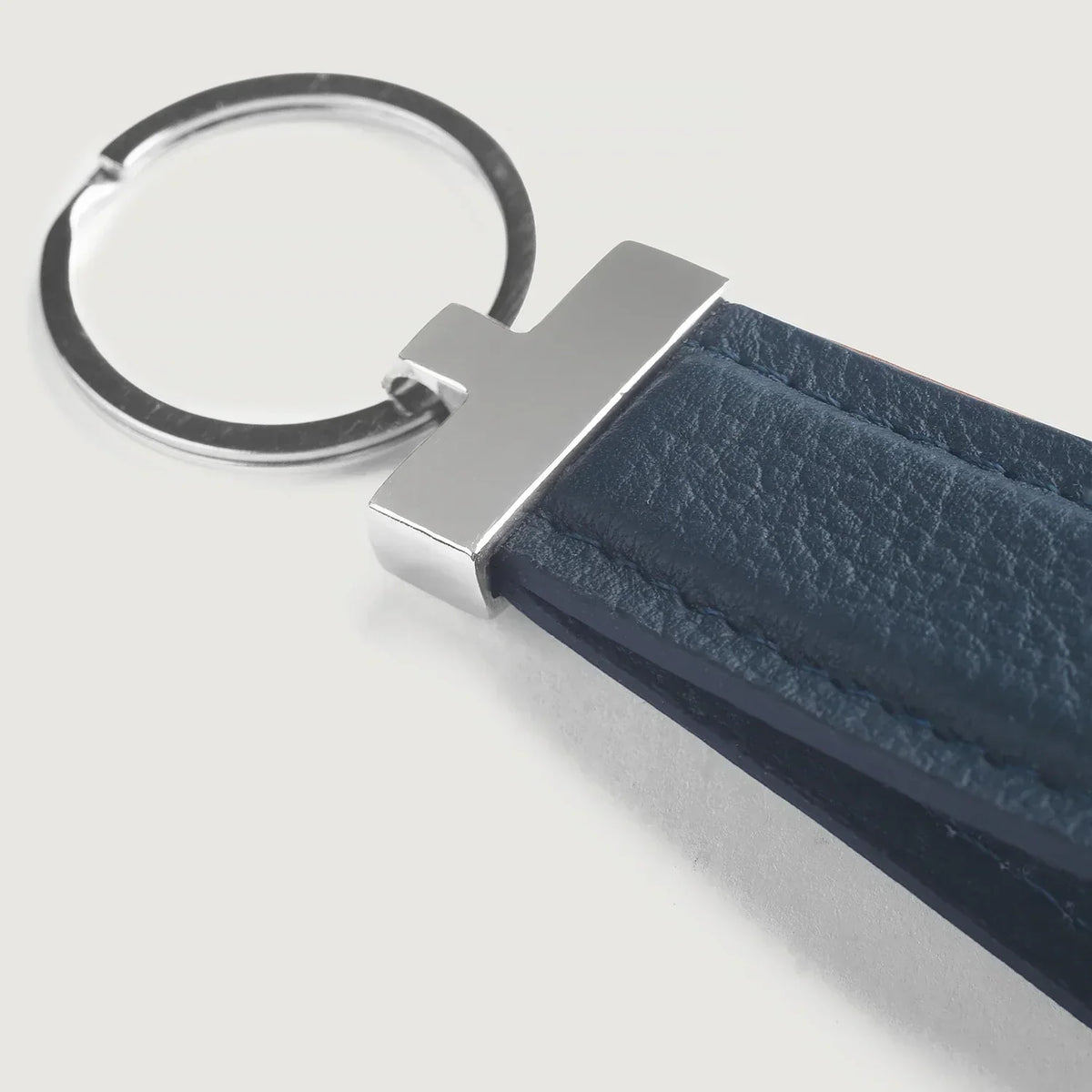 Brex Elroy Blue Leather Keychain - blue leather keychain, view 5