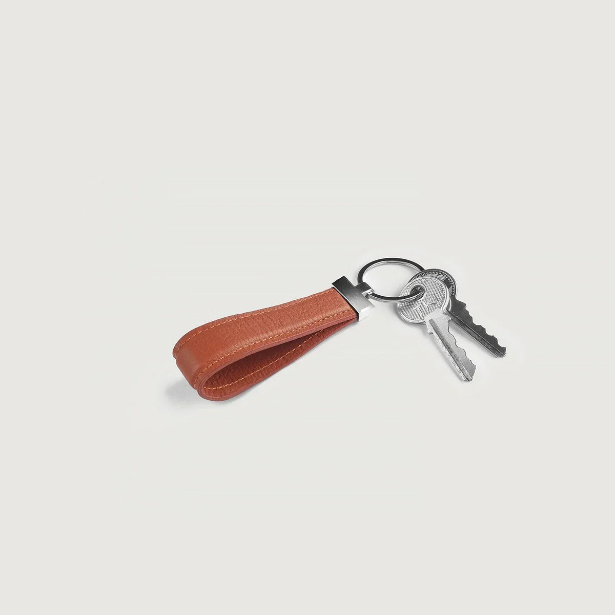 Brex Elroy Brown Leather Keychain - brown leather keychain, view 4