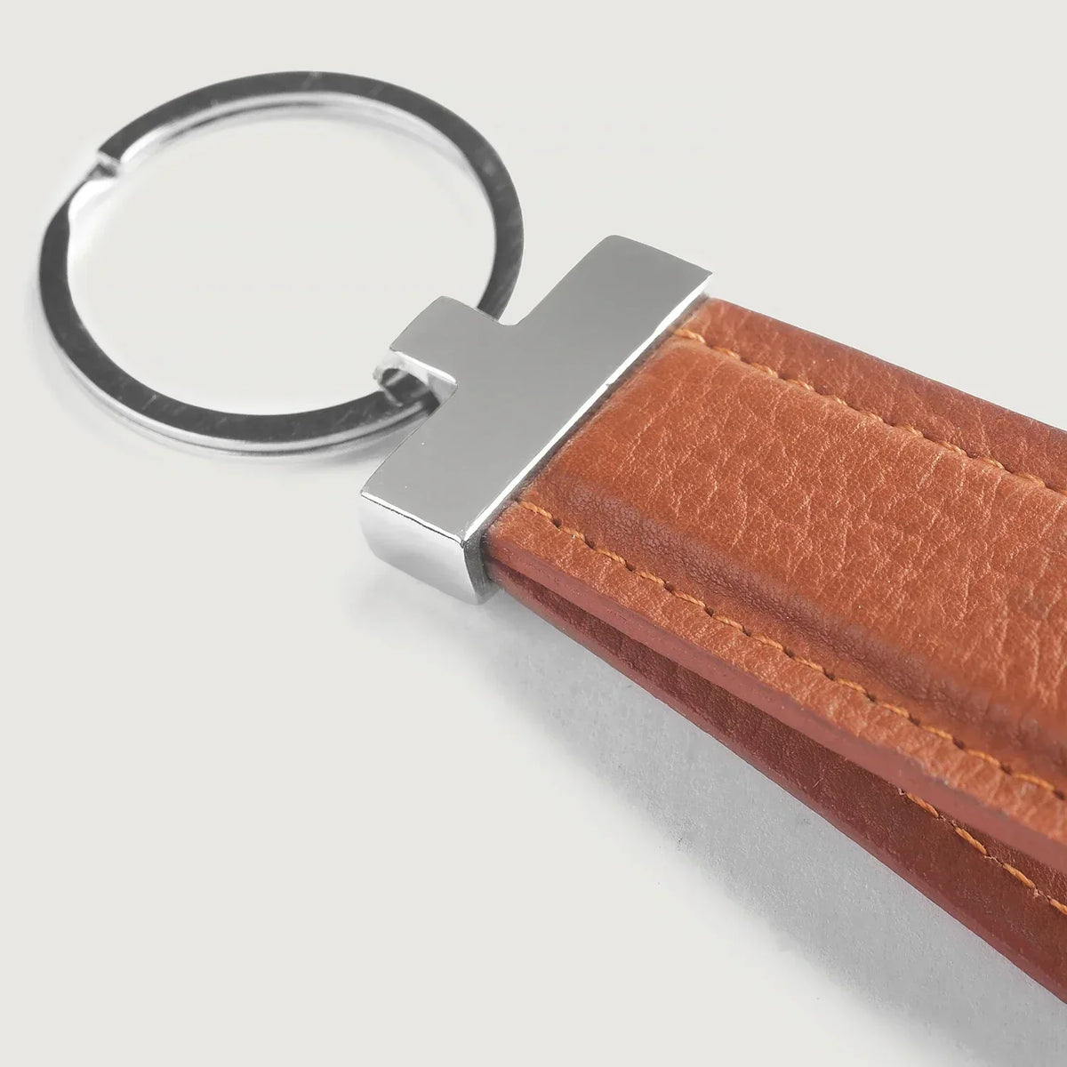Brex Elroy Brown Leather Keychain - brown leather keychain, view 5
