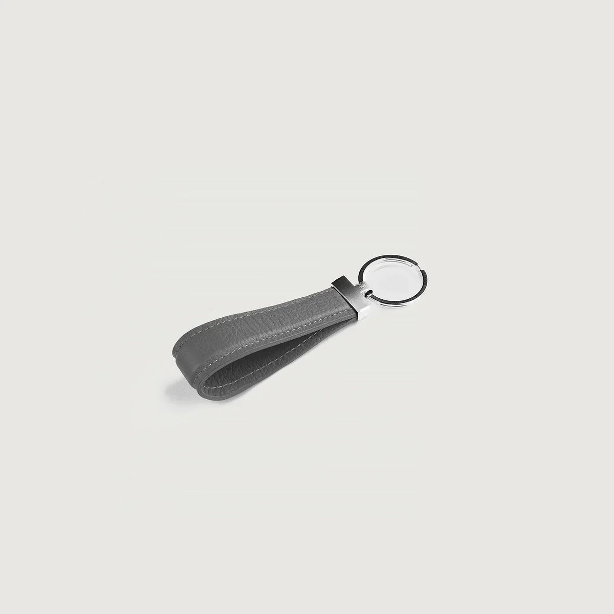 Brex Elroy Grey Leather Keychain - grey leather keychain, view 3