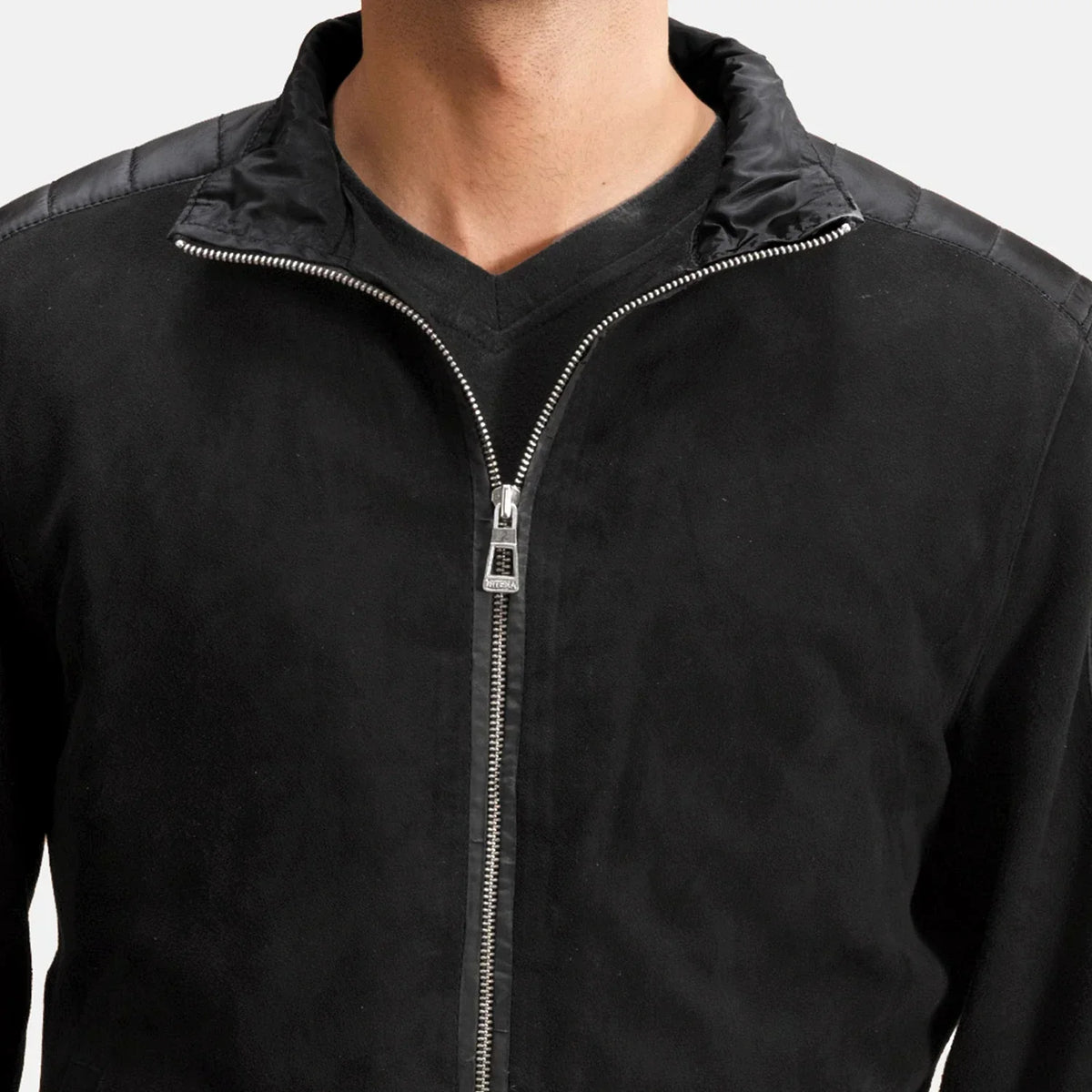 Ethan Hybrid Suede Bomber Jacket - men's jacket in classic suede leather, view 4