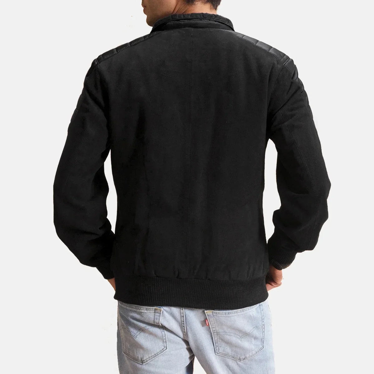 Ethan Hybrid Suede Bomber Jacket - men's jacket in classic suede leather, view 5
